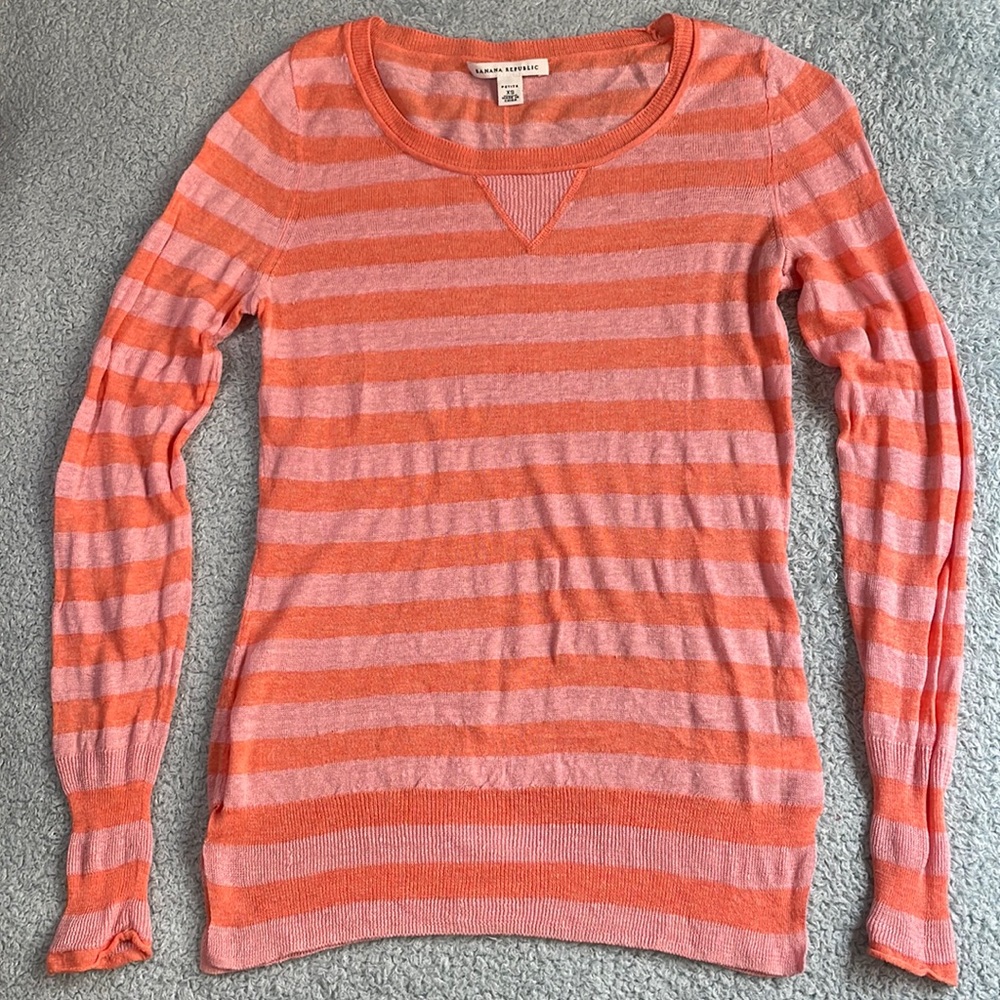 ✨$4 SALE Banana Republic Lightweight Linen & Cotton Sweater Size XS Petite
